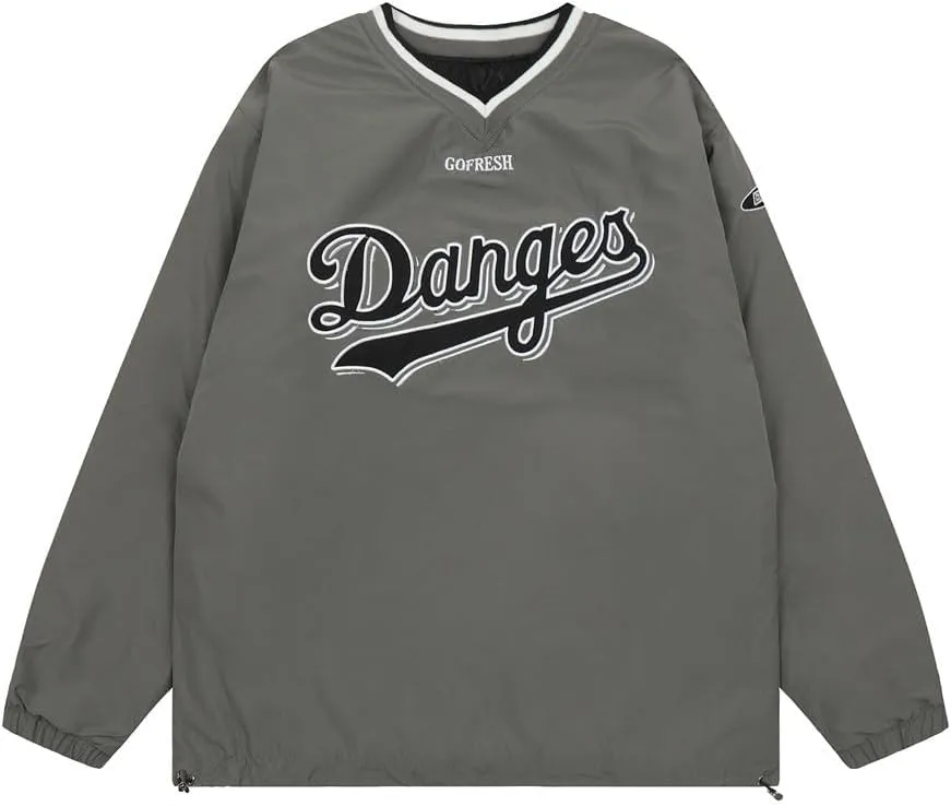 RICHTRUE Parachute Pullover Windbreaker Long Sleeve Jersey Shirt Y2k Oversized Shirts Grunge Rapper Streetwear 2000s Vintage