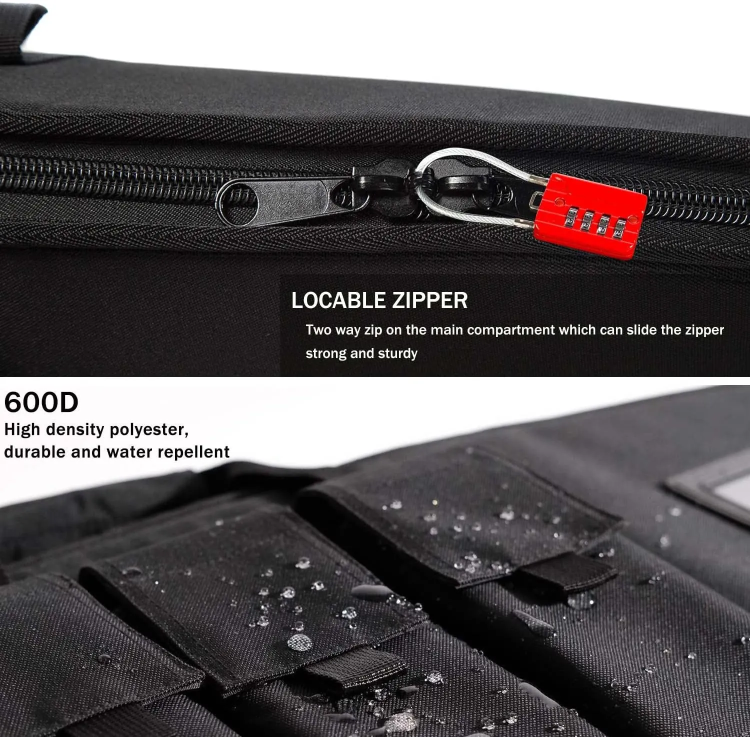 Rifle Case Tactical Rifle Bag with Multiple Magazine Holder Pouch,Lockable Zippers and Adjustable Sling,Available Length in 38" 42".(BLACK, 38inch)