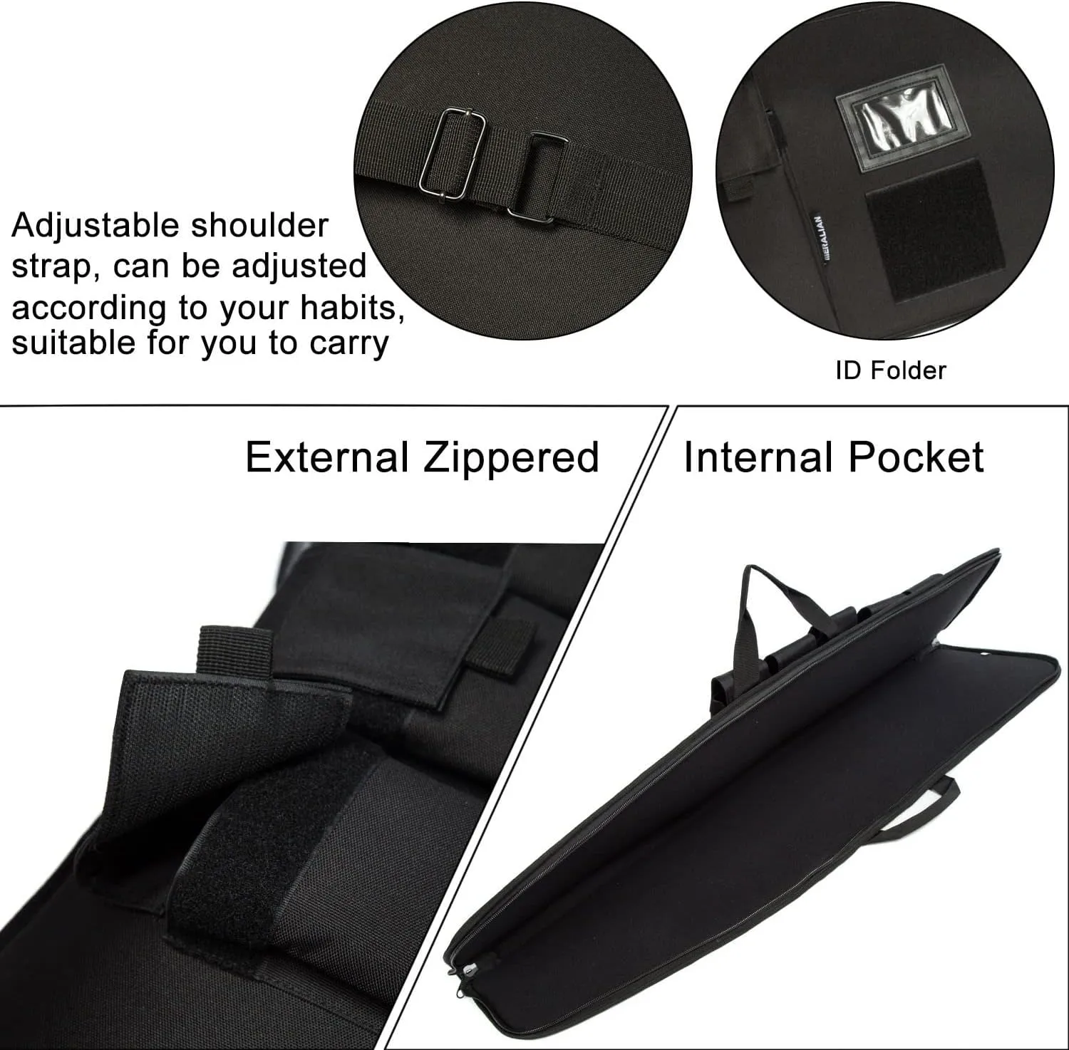 Rifle Case Tactical Rifle Bag with Multiple Magazine Holder Pouch,Lockable Zippers and Adjustable Sling,Available Length in 38" 42".(BLACK, 38inch)