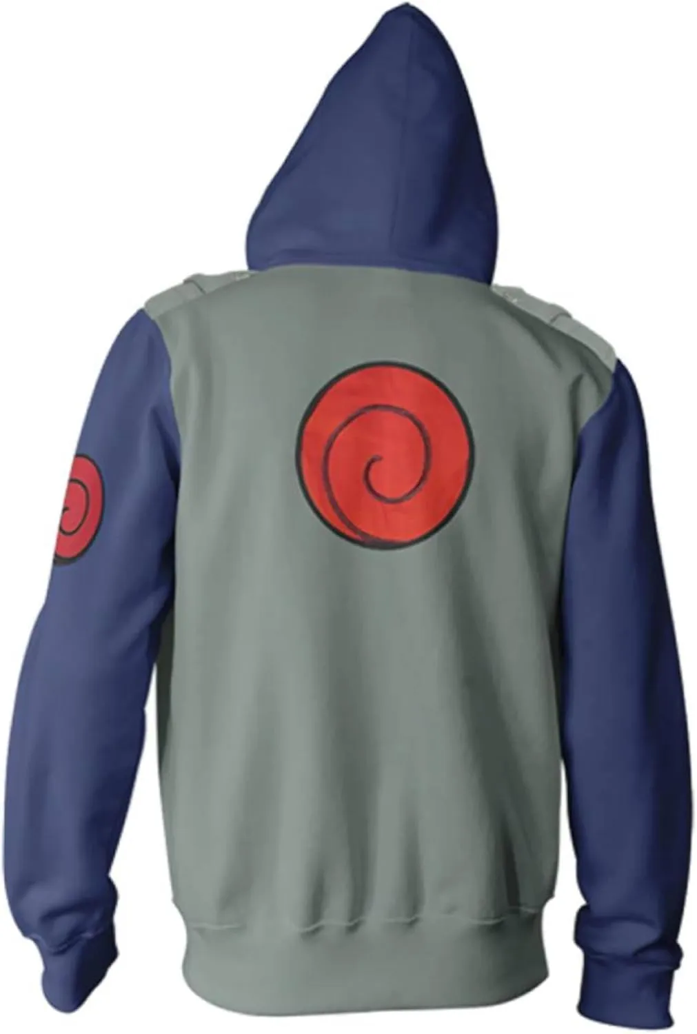 Ripple Junction Naruto Shippuden Men's Authentic Full Zip Hooded Sweatshirt w/Chest Pockets Epaulettes Officially Licensed