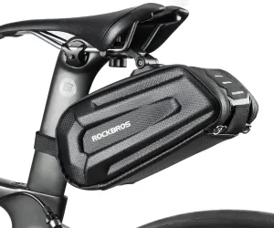 ROCKBROS Bicycle Saddle Bag Under Seat - 3D Hard Shell Bike Seat Bag With Silver Reflective Strip for Mountain Road Bikes, Quick Release 1.7L