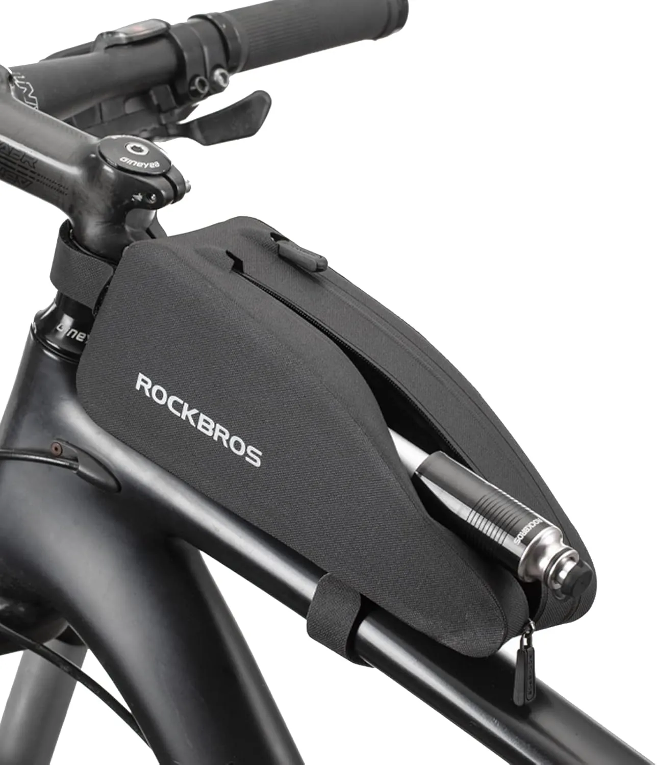 ROCKBROS Top Tube Bike Frame Bag - Waterproof, Two Zipper Pockets, Pouch for Bicycles