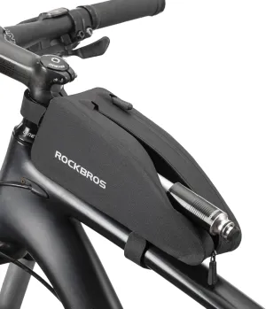 ROCKBROS Top Tube Bike Frame Bag - Waterproof, Two Zipper Pockets, Pouch for Bicycles