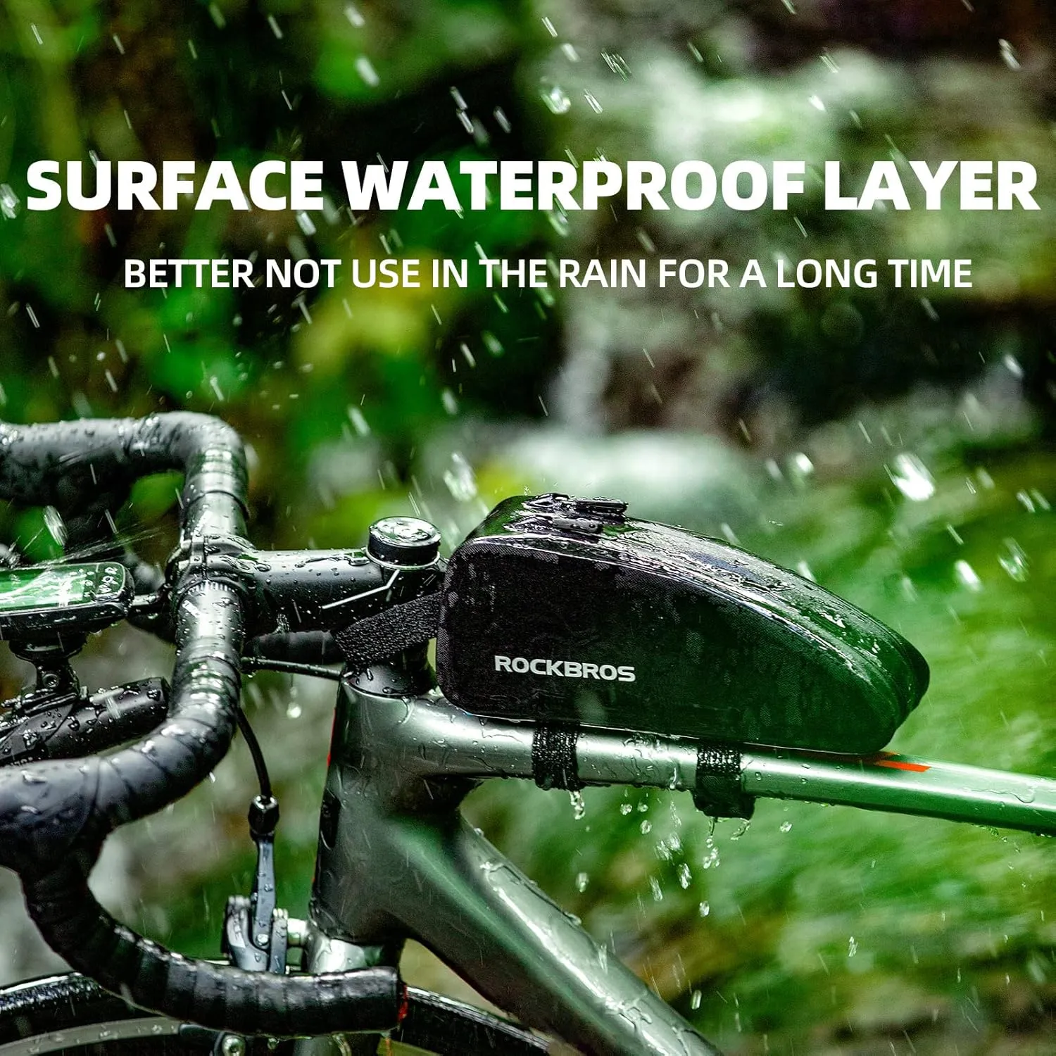 ROCKBROS Top Tube Bike Frame Bag - Waterproof, Two Zipper Pockets, Pouch for Bicycles