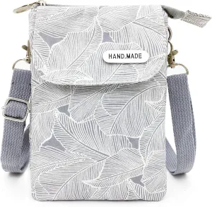 Roomy Cell Phone Purse Wallet Canvas Small Crossbody Purse Bags with Shoulder Strap For Women teen girlsl