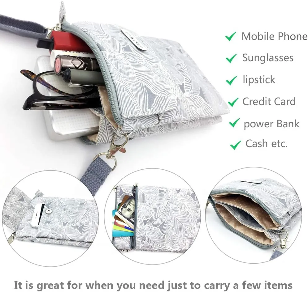 Roomy Cell Phone Purse Wallet Canvas Small Crossbody Purse Bags with Shoulder Strap For Women teen girlsl