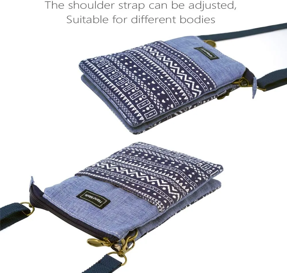 Roomy Cell Phone Purse Wallet Canvas Small Crossbody Purse Bags with Shoulder Strap For Women teen girlsl