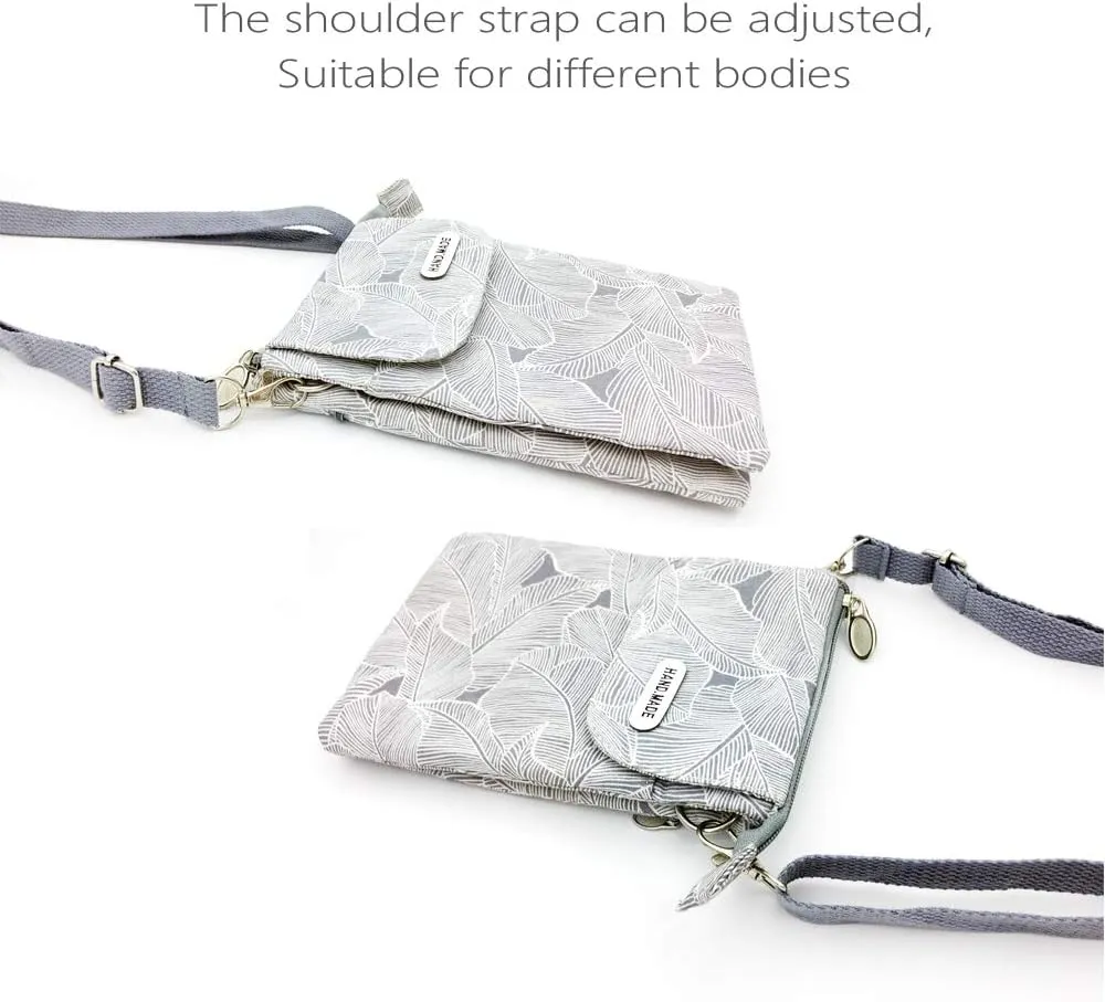 Roomy Cell Phone Purse Wallet Canvas Small Crossbody Purse Bags with Shoulder Strap For Women teen girlsl