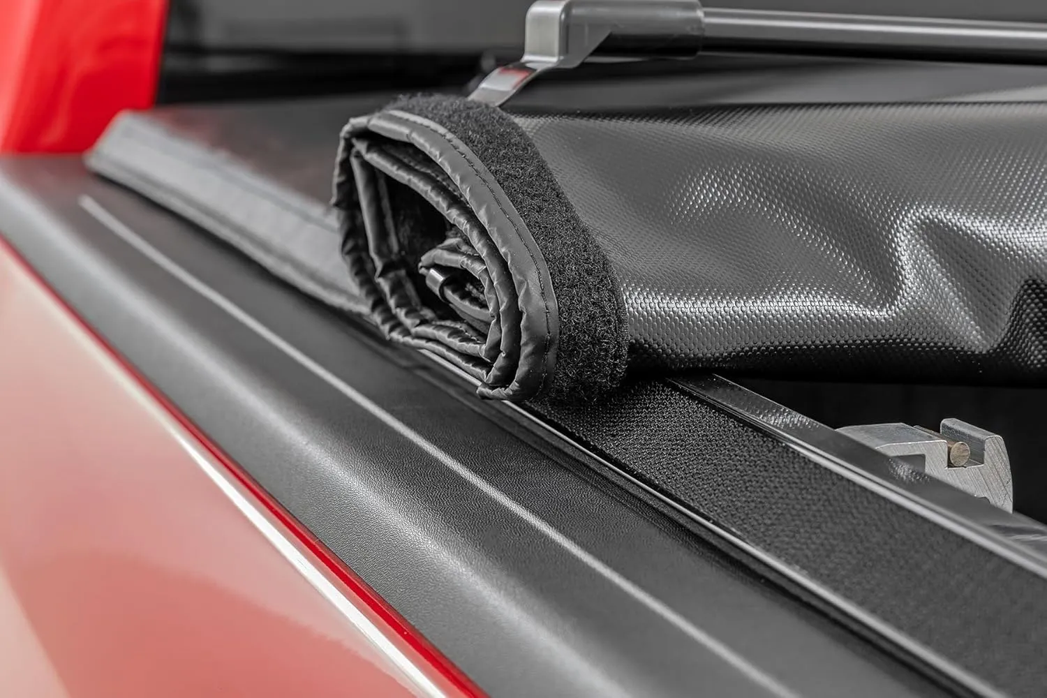 Rough Country Soft Roll-Up Tonneau Cover for Dodge Ram 1500 (2019-2025) 1500 TRX (2021-2025) - Sleek, Weather-Resistant Truck Bed Protection, Fits 5'7 Bed