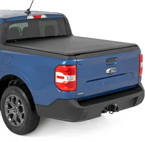 Rough Country Soft Roll Up Truck Bed Tonneau Cover for Ford Maverick (2022-2025) - Fits 4'6" (54.4") Bed, Weatherproof Bed