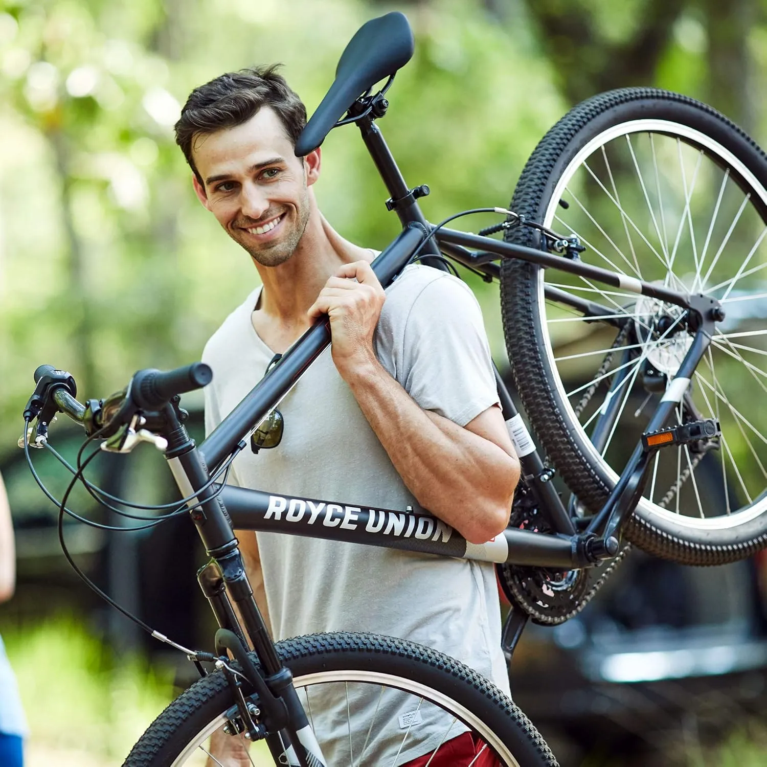 ROYCE UNION RMT 27.5" Mens 21-Speed All-Terrain Mountain Bike, 18" Aluminum Frame, Twist Shift, Matte Black