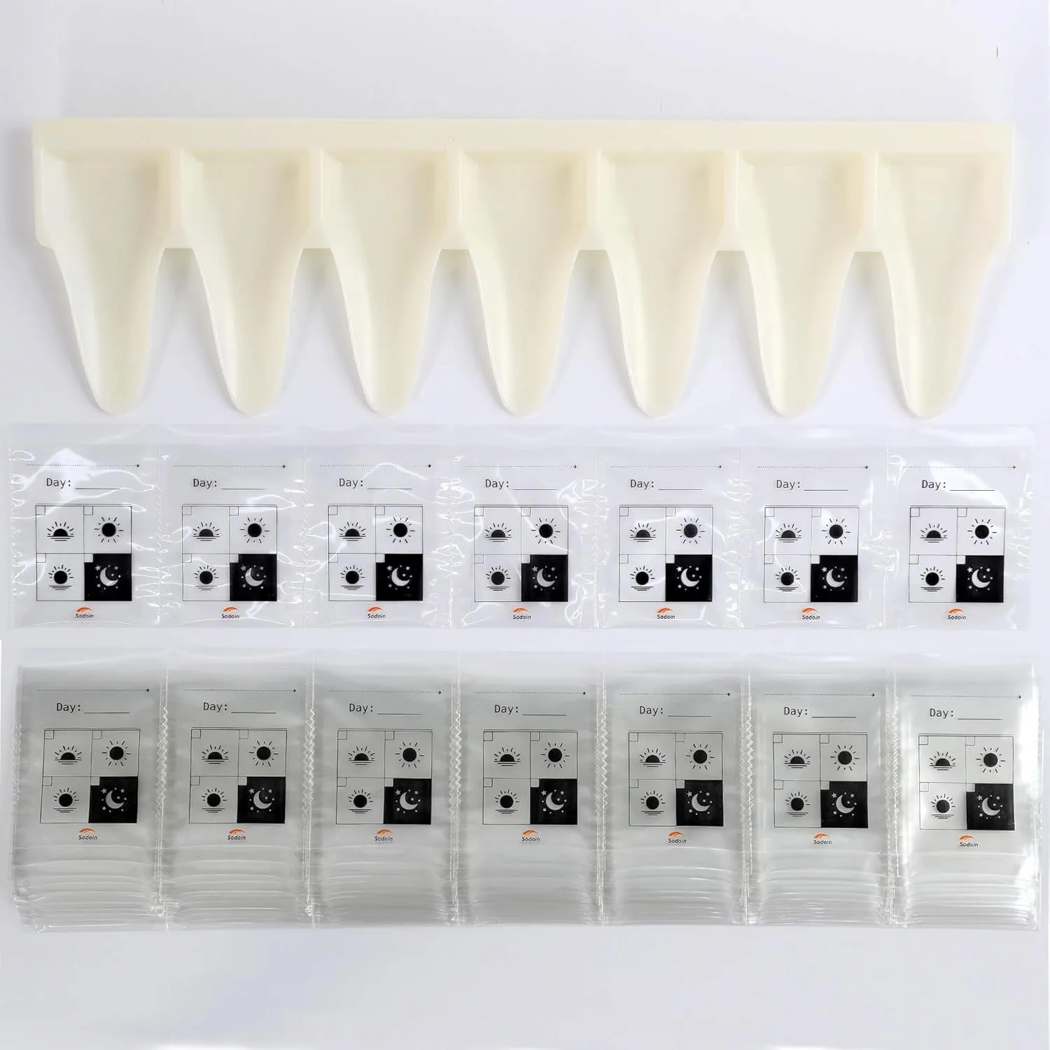 S Pill Bag Set - 700 Heat Seal Pill Bags   Loading Tray (7 Loading)- Pill Organizer, Medication Aids, Pill Pouch Organizer, AM PM Supplements, Vitamin, Fish Oil Pill Suite, Travel Pill Bags
