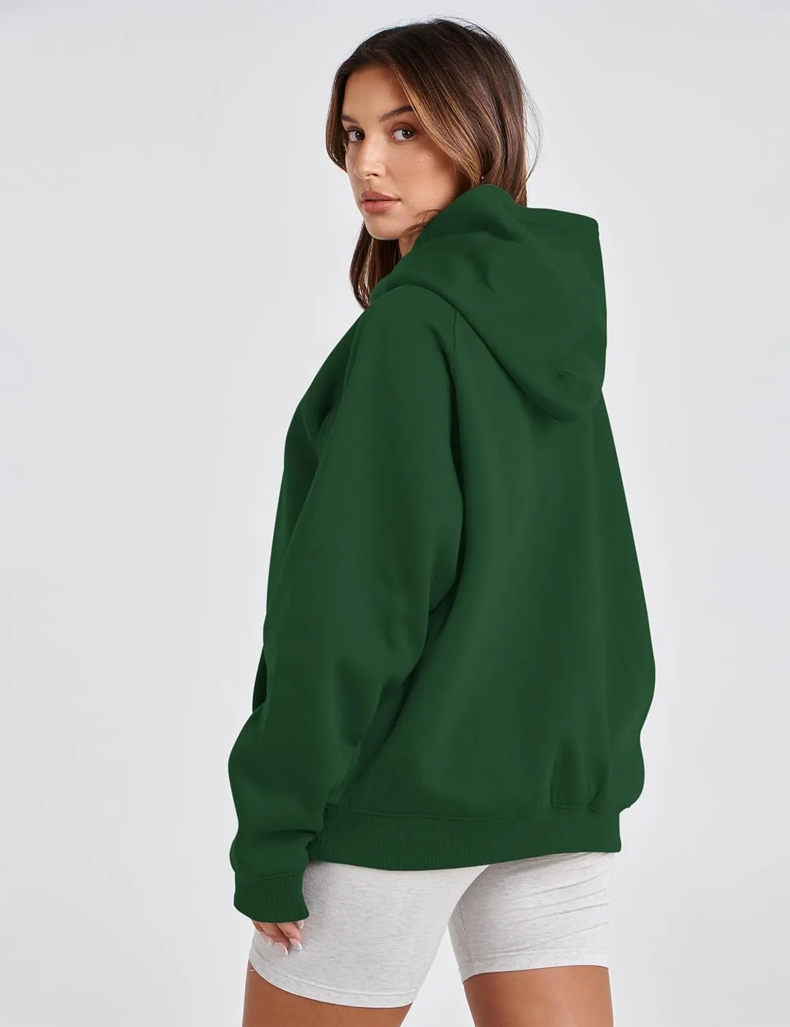 SAFRISIOR Oversized Hoodies for Women and Men Couples Fleece Basic Solid Hooded Sweatshirt Pullover Jackets