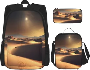 Sahara Desertbackpack 3 Piece Set, Duffel Bag, Casual Backpack, Girls Boys Backpack For Hiking, School