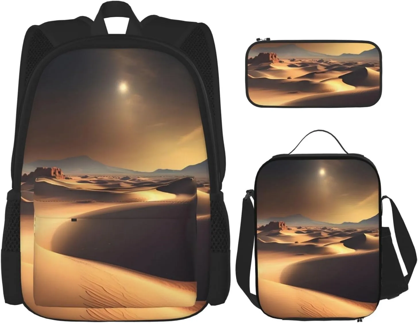 Sahara Desertbackpack 3 Piece Set, Duffel Bag, Casual Backpack, Girls Boys Backpack For Hiking, School