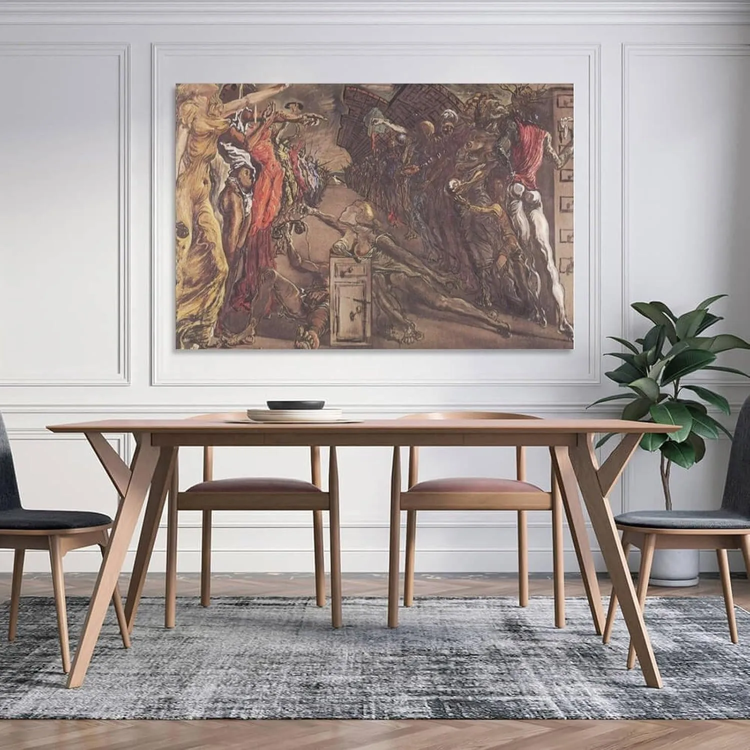 Salvador Dali Prints Painting Palladio's Corridor of Dramatic Surprise Wall Art Poster Gifts Bedroom Prints Home Decor Hanging Picture Canvas Painting Posters 20x30inch(50x75cm)