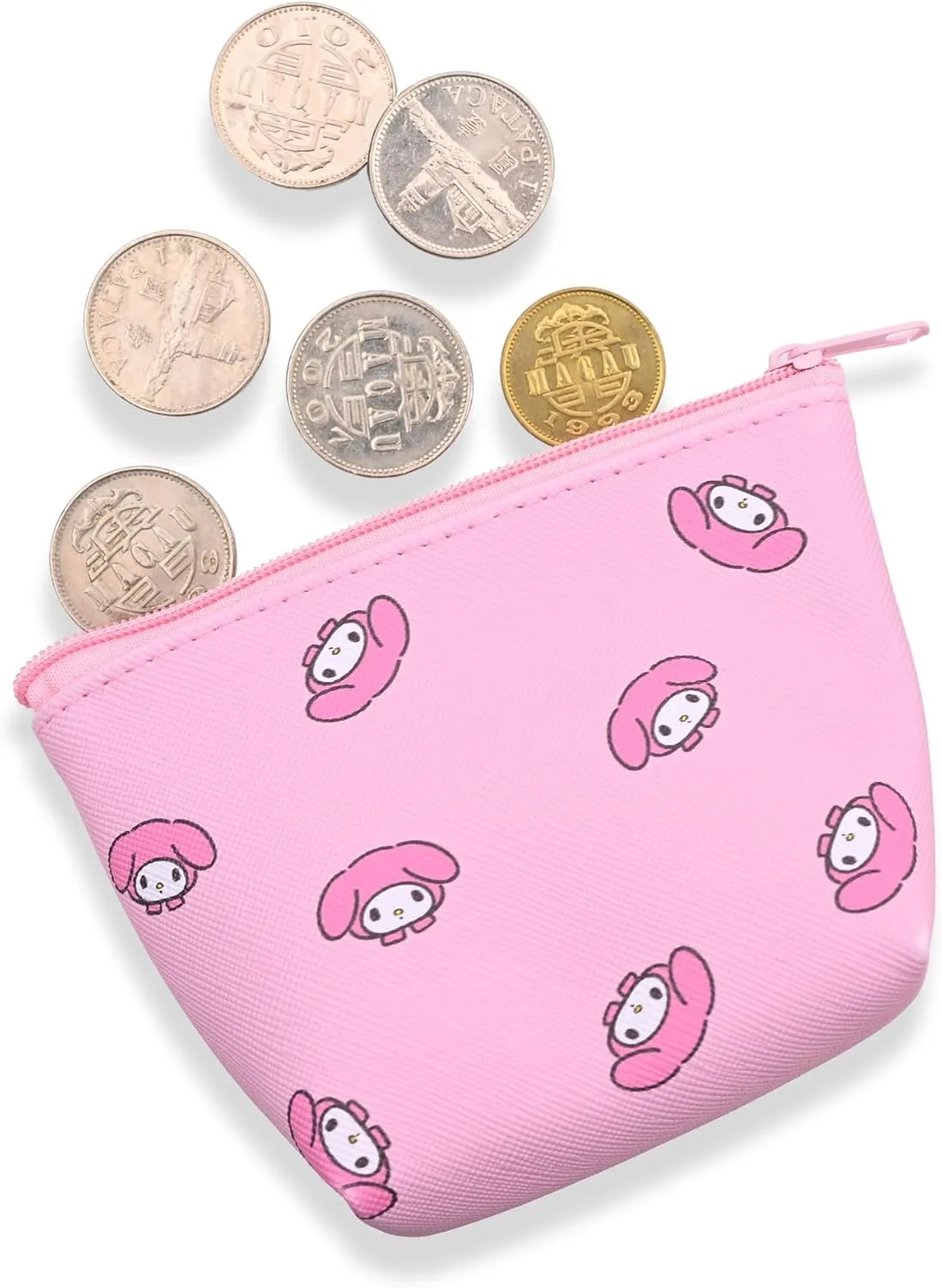 San-rio Characters Mini Makeup Bag 2 Pack - Small Pouches for Purse, Mini Cosmetic Bag, Zippered Design, Mini Pouch for Purse, Ideal for Coins, Jewelry, Accessories (My-Meloday)