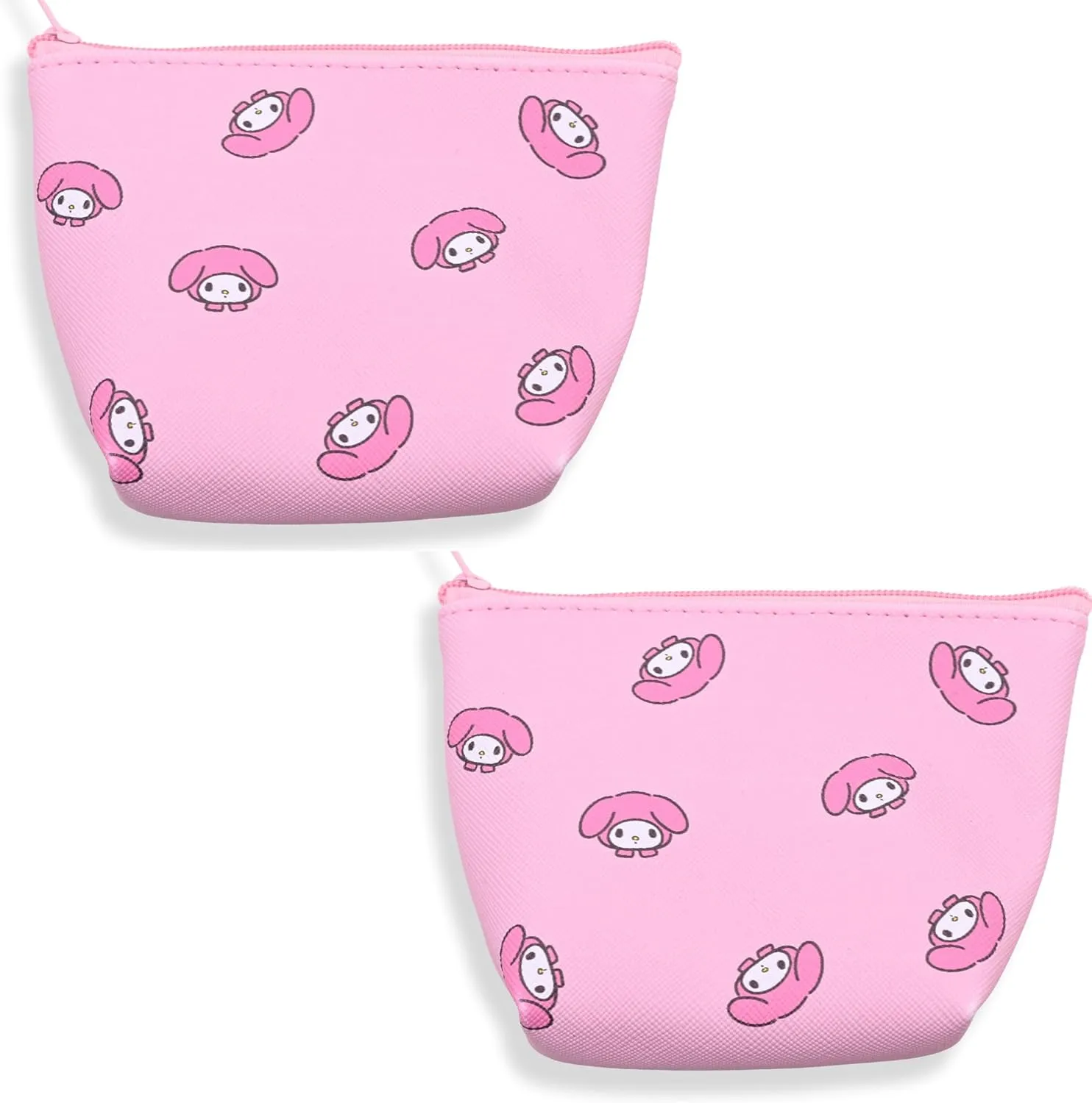 San-rio Characters Mini Makeup Bag 2 Pack - Small Pouches for Purse, Mini Cosmetic Bag, Zippered Design, Mini Pouch for Purse, Ideal for Coins, Jewelry, Accessories (My-Meloday)