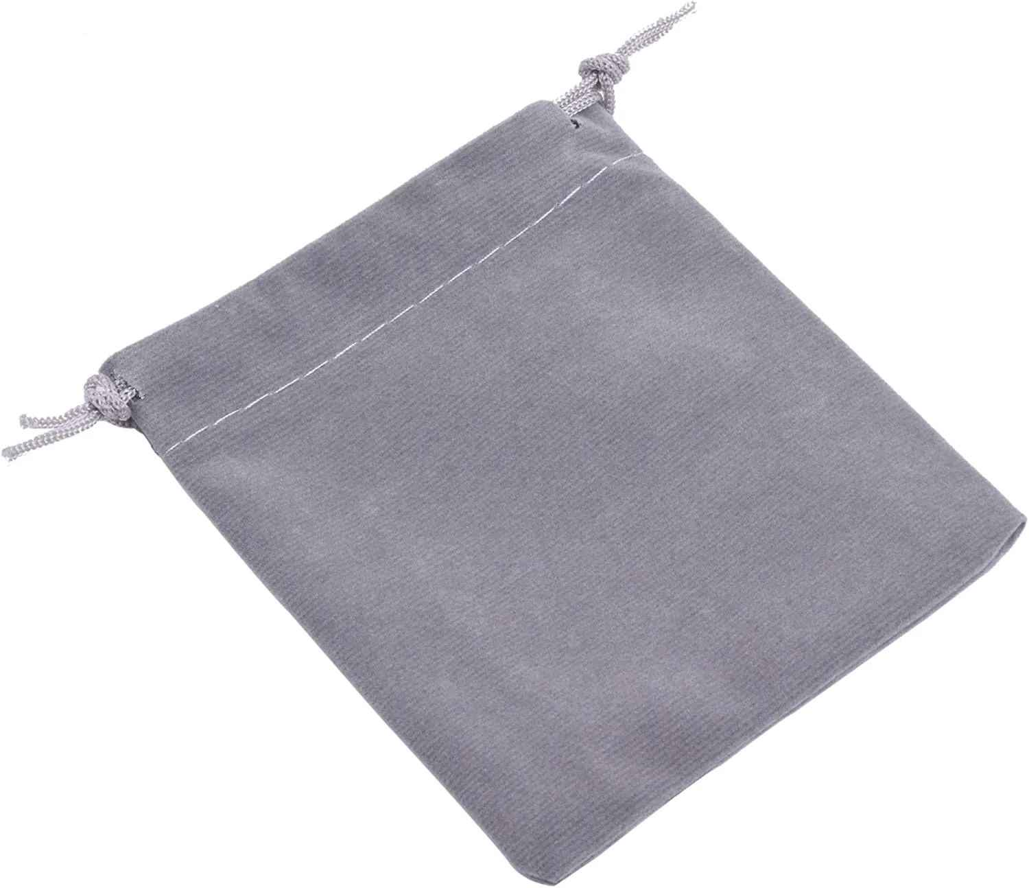 Sansam 50pcs Small Grey Drawstrings Velvet Gift Bags Jewelry Pouches for Wedding Favors, Candy Bags, Party Favors, 2.8x3.6''