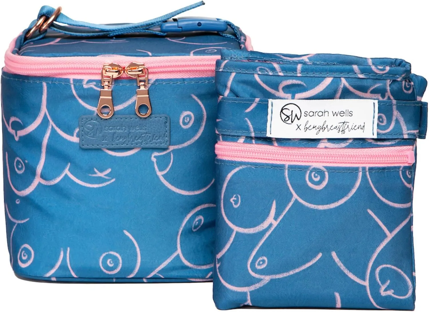 Sarah Wells Cold Gold Breastmilk Cooler with Ice Pack (Blue)