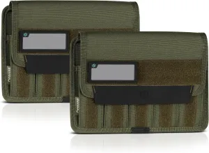 Savior Equipment Mag Buddy 2-Pack Tactical Pistol Mag Pouch Hold Up to 5 Standard Single/Double Stack Magazine, Handgun Magazine Organizer Holder Transportation Carrier, 4 of ID Patches Included