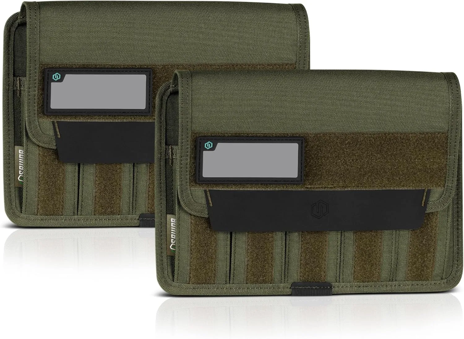 Savior Equipment Mag Buddy 2-Pack Tactical Pistol Mag Pouch Hold Up to 5 Standard Single/Double Stack Magazine, Handgun Magazine Organizer Holder Transportation Carrier, 4 of ID Patches Included