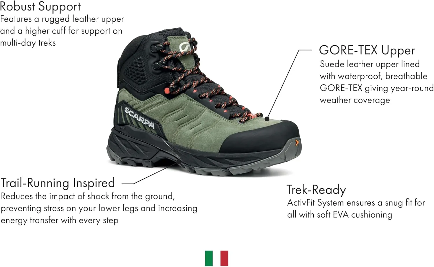 SCARPA Women's Rush TRK GTX Waterproof Gore-Tex Lightweight Hiking Boots