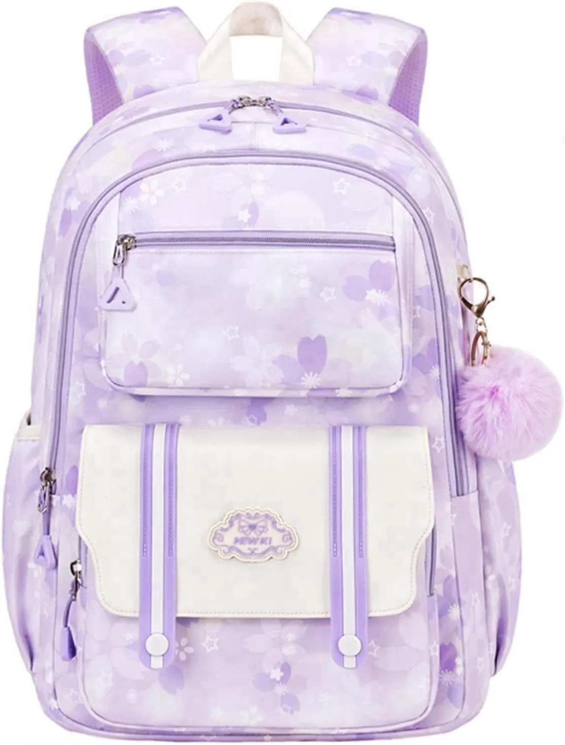School Backpack for Teens Girls Kids Backpack for Girls Elementary School Multi Pocket Bookbag Purple