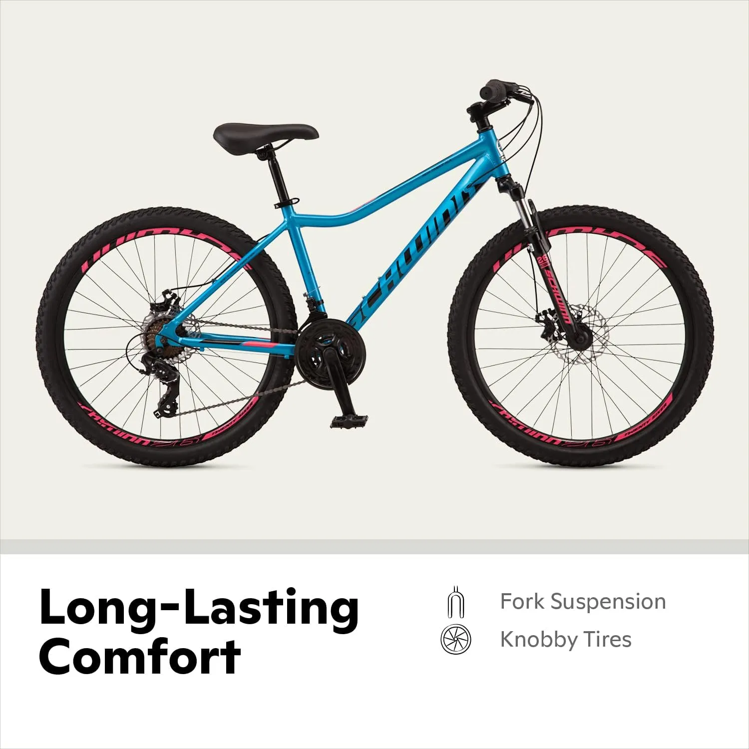 Schwinn High Timber Mountain Bike for Adult Youth Men Women Boys Girls, 24 to 29-Inch Wheels, 7 or 21-Speeds, Front Suspension, Aluminum and Steel Frame Options