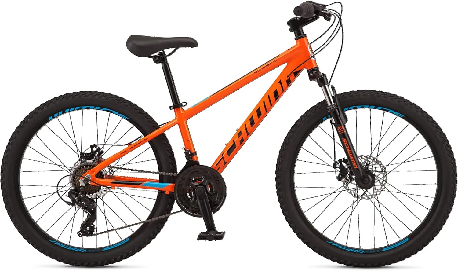 Schwinn High Timber Mountain Bike for Adult Youth Men Women Boys Girls, 24 to 29-Inch Wheels, 7 or 21-Speeds, Front Suspension, Aluminum and Steel Frame Options