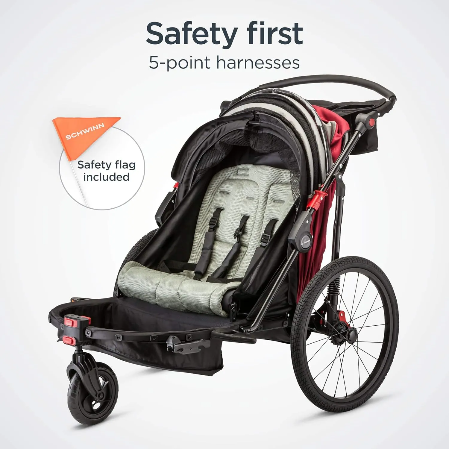 Schwinn Joyrider Echo and Trailblazer Child Bike Trailer, Single and Double Seat Baby Carrier Options, Canopy, 16 or 20-Inch Air-Filled Tires, with Bug Screen & Weather Shield, Bike Attachment