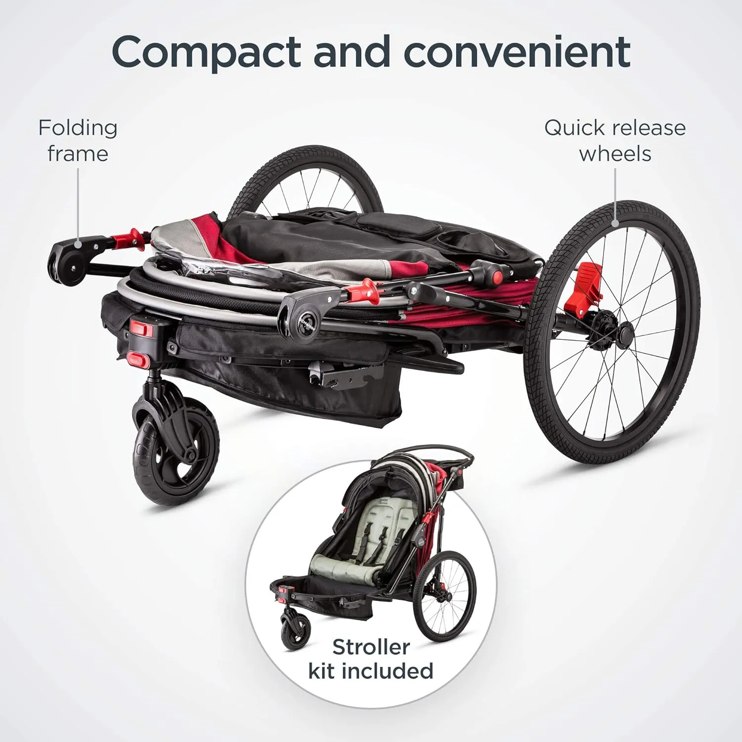 Schwinn Joyrider Echo and Trailblazer Child Bike Trailer, Single and Double Seat Baby Carrier Options, Canopy, 16 or 20-Inch Air-Filled Tires, with Bug Screen & Weather Shield, Bike Attachment