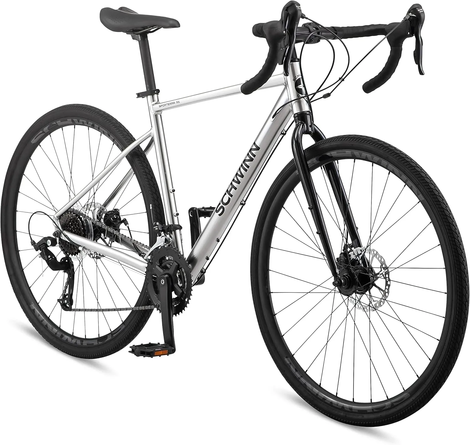 Schwinn Sporterra RX Gravel Bike, 700c Mens and Womens Bike, 14-Speed Drop Bar Gravel Bicycle, Mechanical Disc Brakes, Rigid Fork, Aerodynamic Riding Position, Quick Release Seat Post, Adult Bicycle
