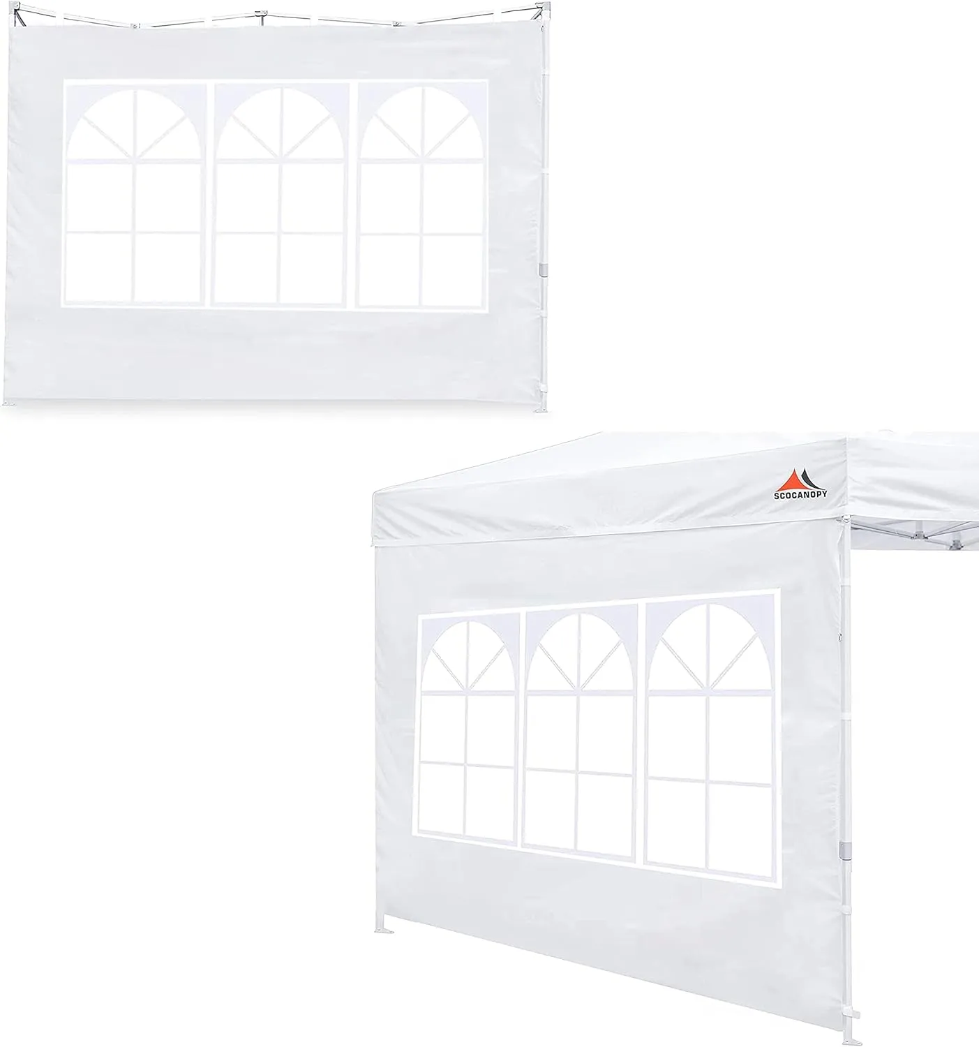 SCOCANOPY 2PCS SideWall with Window for 8x8 Canopy Frame (White)