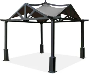 SCOCANOPY Replacement Top Fit for Lowe's Allen Roth 10X10 Ft Gazebo Model #GF-12S039B / GF-9A037X,(Gray)