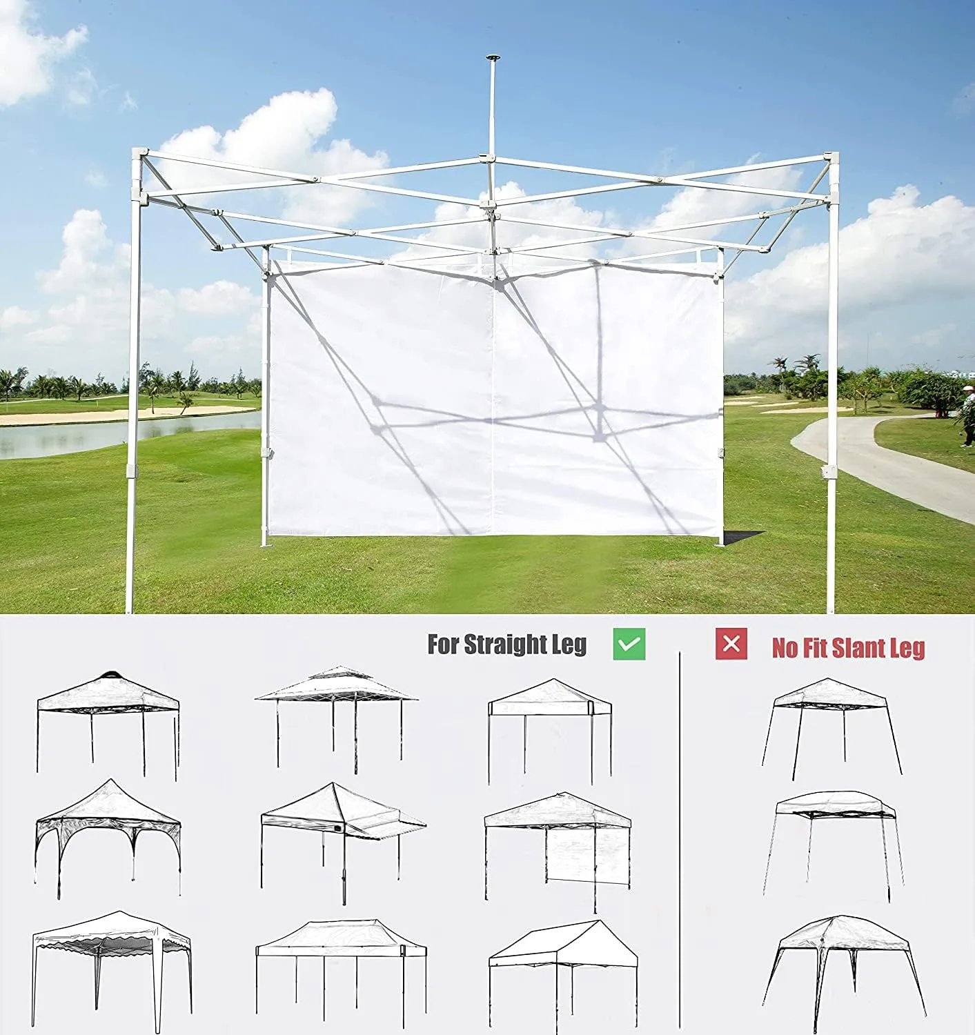 SCOCANOPY Sidewall for 10x10 Canopy Frame, 2 Pieces Sunwalls Only, Grey