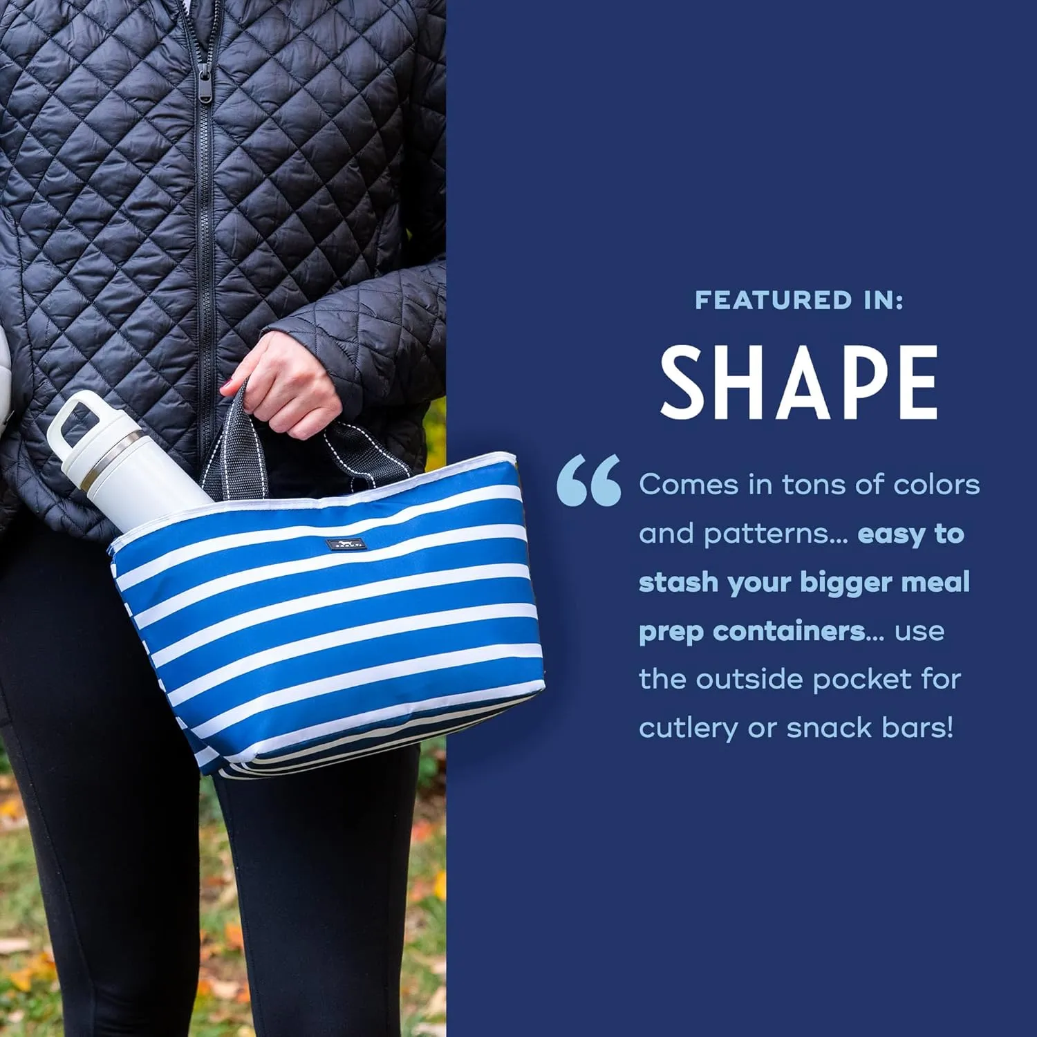 SCOUT Nooner Lunch Box - Lightweight, Adult lunch box, Insulated Lunch Bag with Outside Zip Pocket, Cooler For Women - Everyday, Beach Cooler