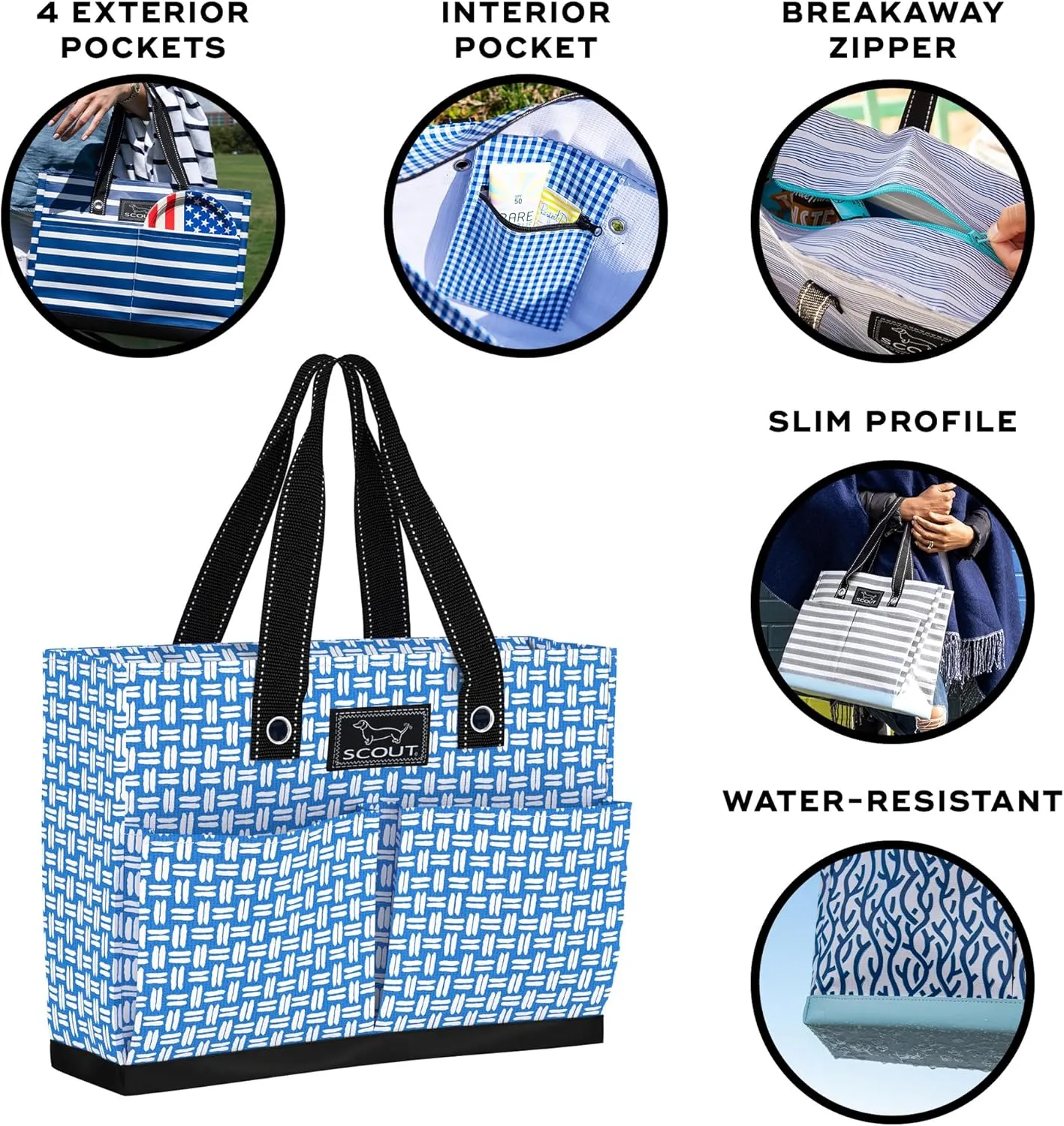 SCOUT Uptown Girl - Women's Organizer Work Tote with 4 Exterior Pockets - Nurse, Travel & Office Laptop Bag