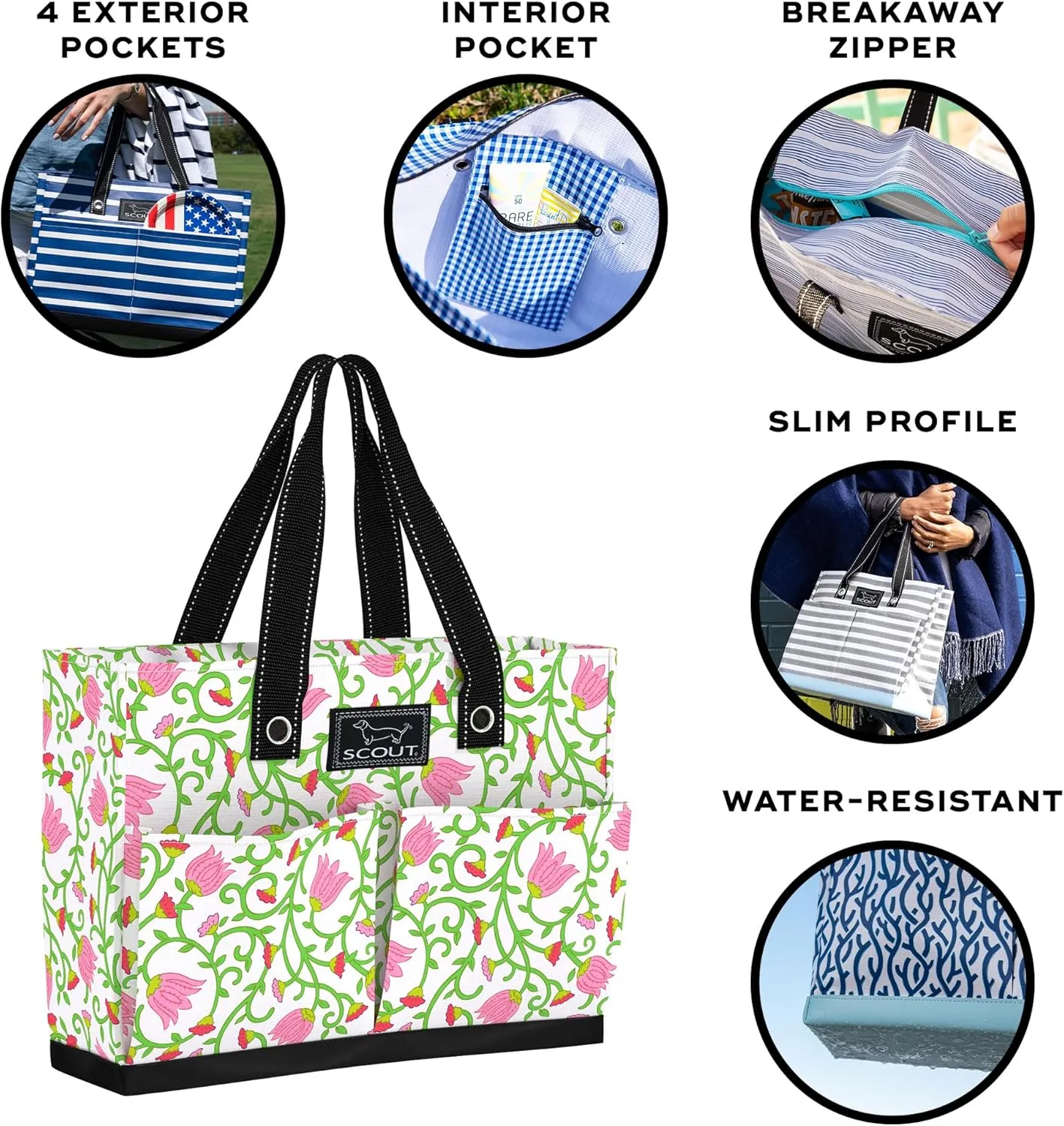 SCOUT Uptown Girl - Women's Organizer Work Tote with 4 Exterior Pockets - Nurse, Travel & Office Laptop Bag
