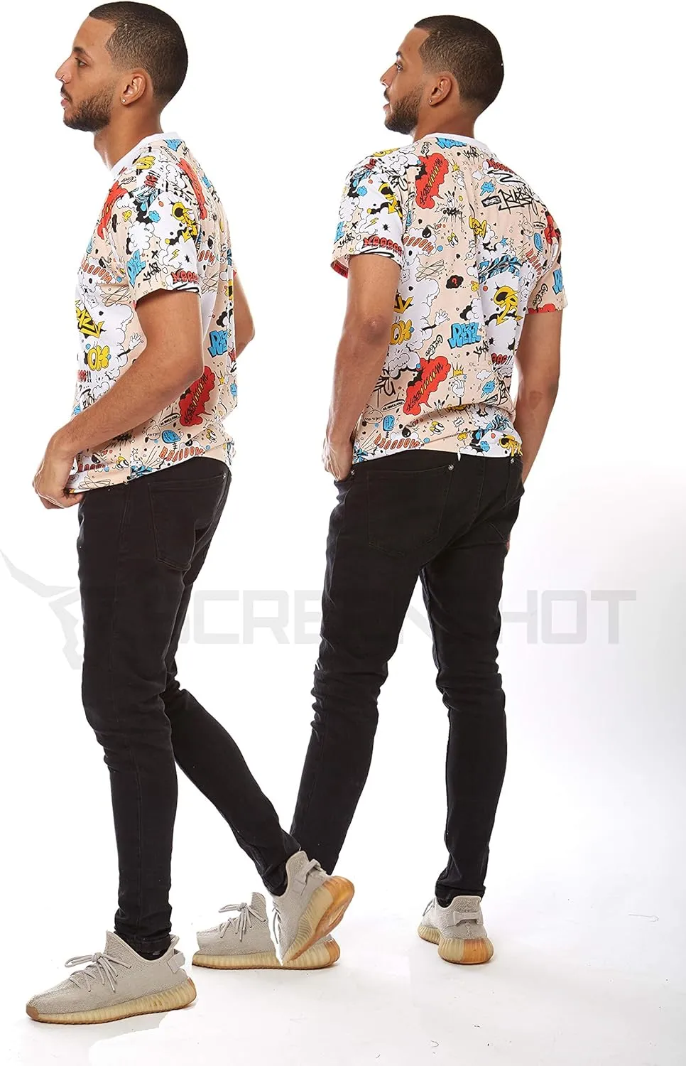Screenshotbrand Mens Hipster Hip-Hop Urban Tees - NYC Street Fashion Graffiti Animation Print T-Shirt