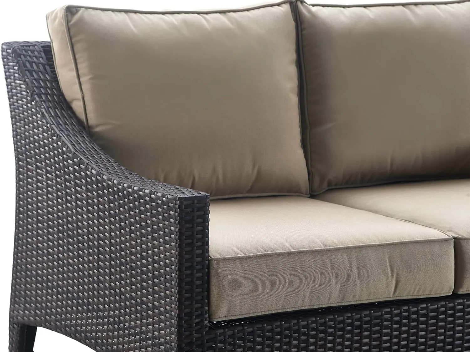 Serta Tahoe Brown Resin Wicker Outdoor Patio Furniture Collection, Porch or Pool, Garden, All-Weather with Thick Seat Cushion, Loveseat