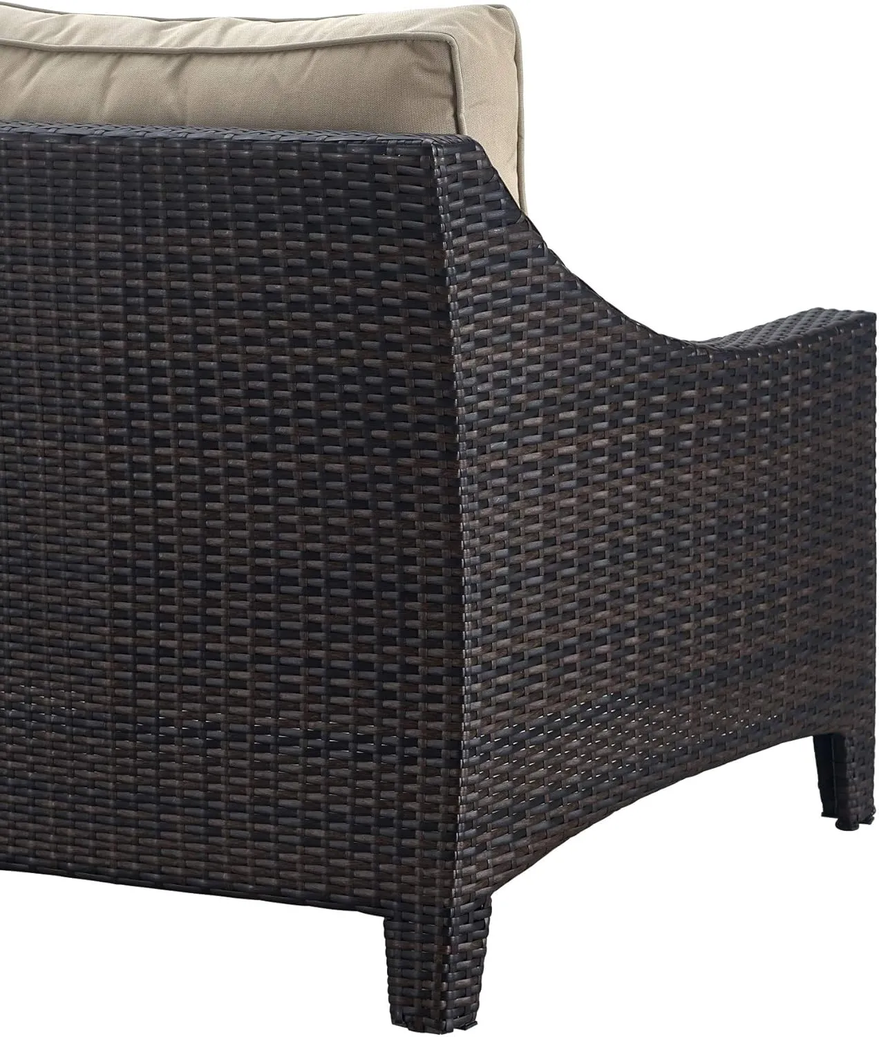 Serta Tahoe Brown Resin Wicker Outdoor Patio Furniture Collection, Porch or Pool, Garden, All-Weather with Thick Seat Cushion, Loveseat