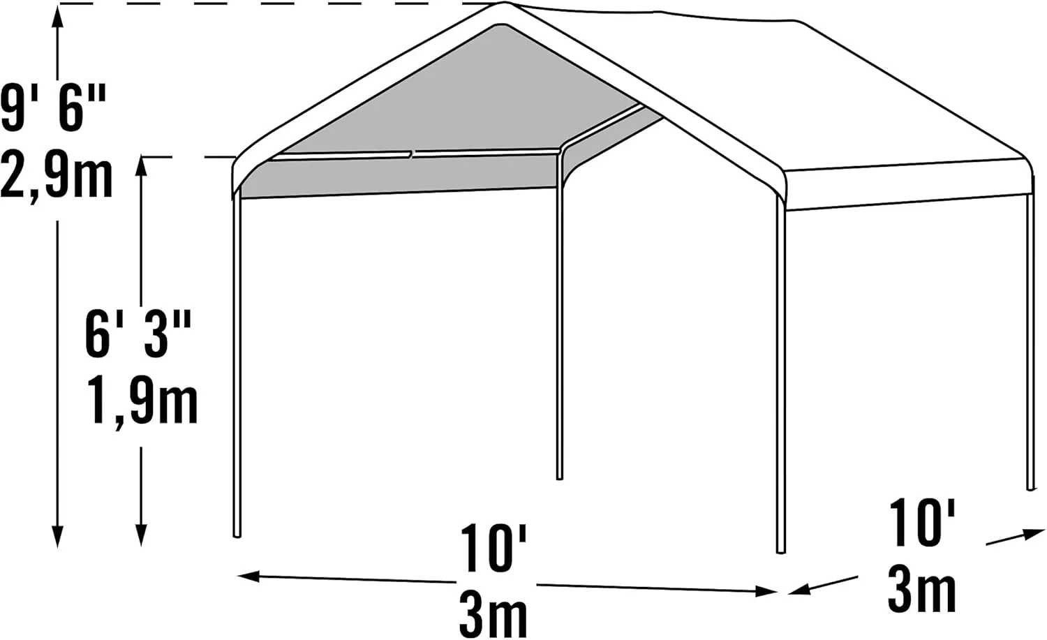 ShelterLogic 10' x 10' MaxAP Canopy Series Compact Outdoor Easy to Assemble Steel Metal Frame Canopy with 50  UPF Sun Protection and Waterproof Cover, White, 23521