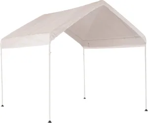 ShelterLogic 10' x 10' MaxAP Canopy Series Compact Outdoor Easy to Assemble Steel Metal Frame Canopy with 50  UPF Sun Protection and Waterproof Cover, White, 23521