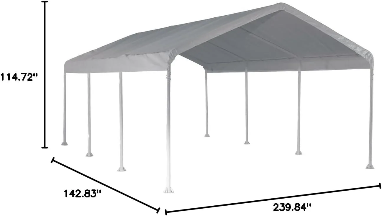 ShelterLogic 12' x 20' SuperMax Heavy Duty Steel Frame Quick and Easy Set-Up Canopy
