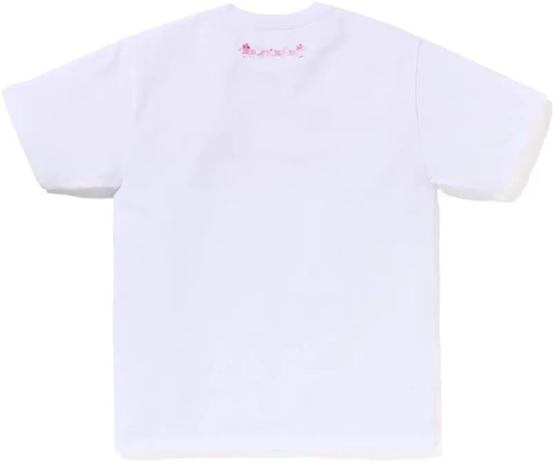 Shirt Hip Hop Sakura Print Short Sleeve Shark Ape T-Shirt Round Neck Cartoon Cotton Top Men's and Women's Youth