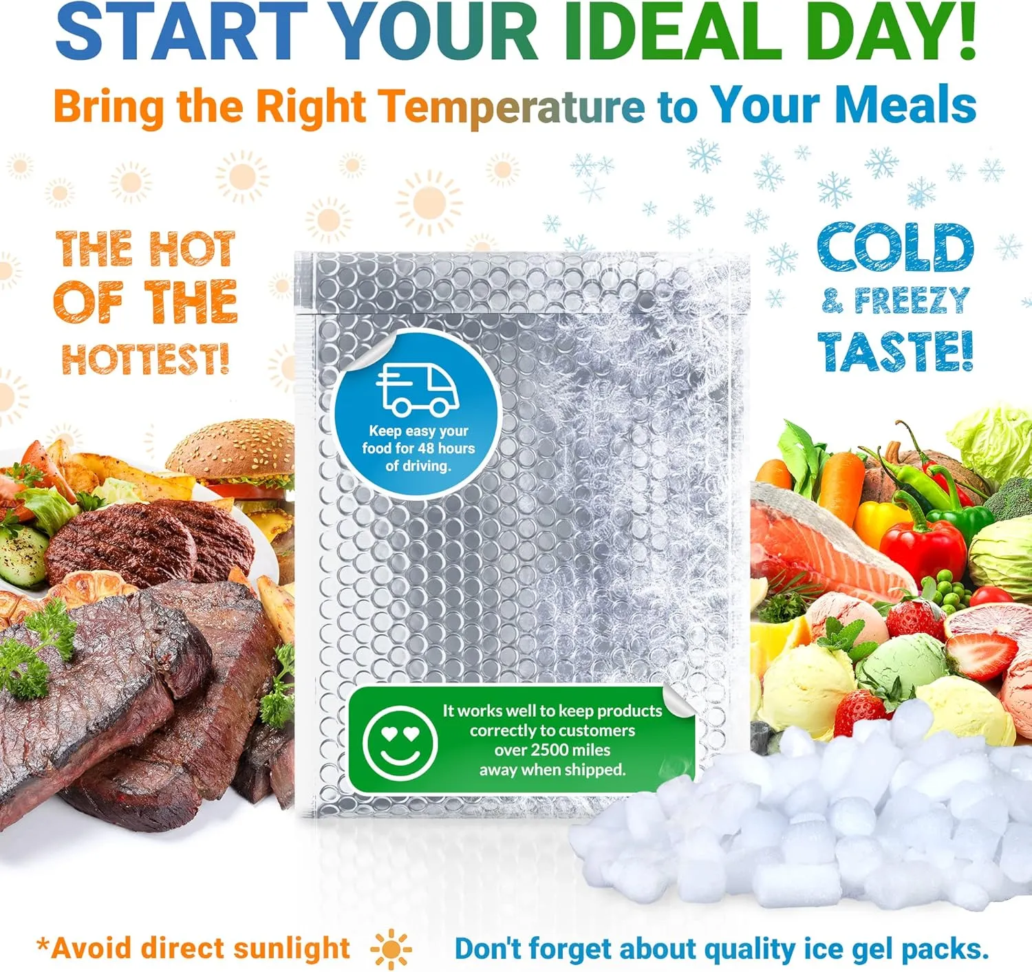 Silver Thermal Bubble Mailer, 8 x 11 Inches. 25 Pack Insulated Mailers for Cold Shipping. Self-Seal Metallic Bubble Envelope. Waterproof Insulated Shipping Envelopes for Food, Cosmetics