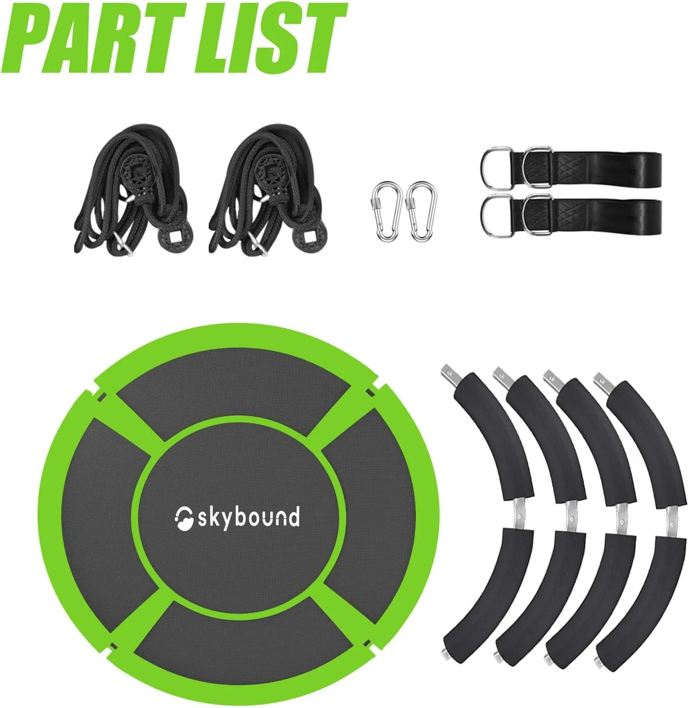 Skybound 43" Saucer Swing for Kids Outdoor - Durable Textilene Fabric, Galvanized Steel Frame, 600lbs Capacity, Adjustable Ropes (Green)
