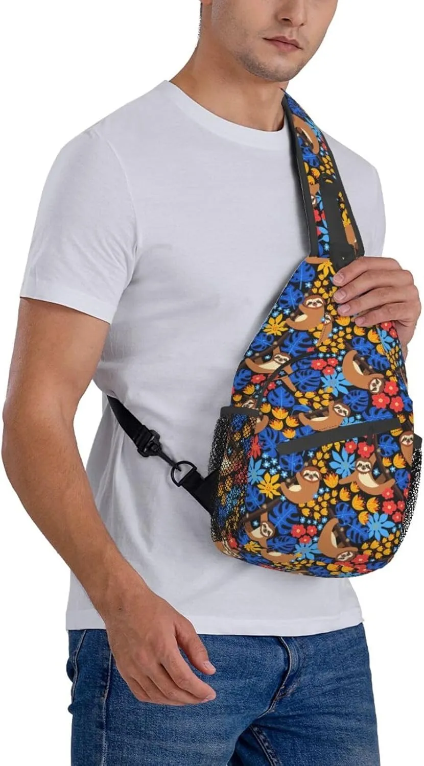 Sloth Sling Backpack Chest Bag Crossbody Shoulder Bag Gym Cycling Travel Hiking Daypack For Men Women