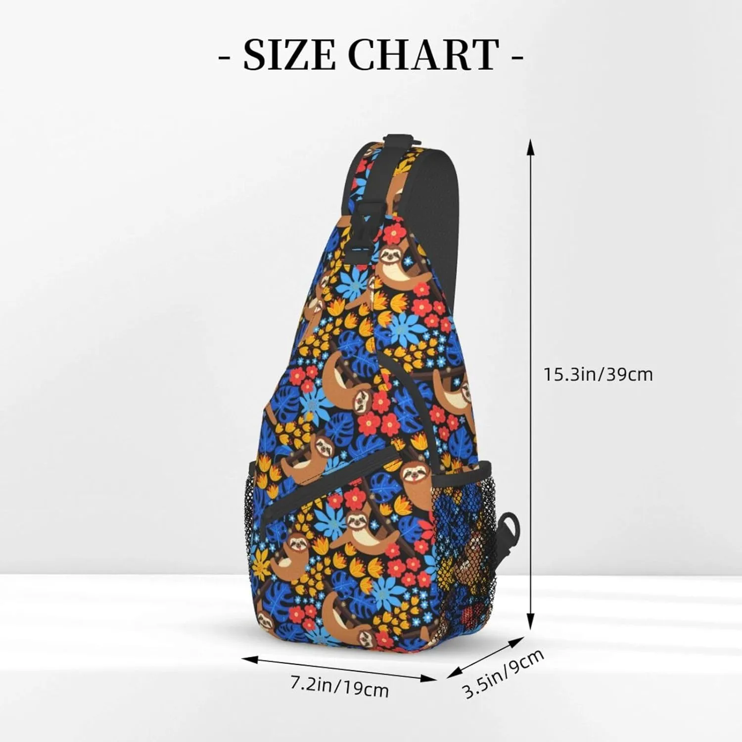 Sloth Sling Backpack Chest Bag Crossbody Shoulder Bag Gym Cycling Travel Hiking Daypack For Men Women